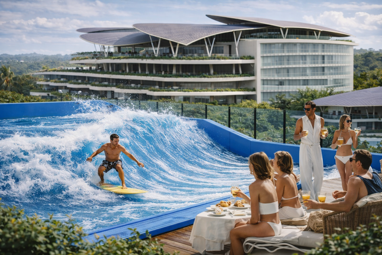 Bali’s First FlowRider Wave + Wellness Resort — 3 Minutes to Black Sand Beach, Jungle Views
